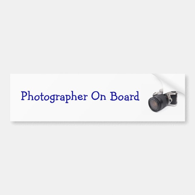 Pegatina para el parachoques del fotógrafo a bordo (Frente)
