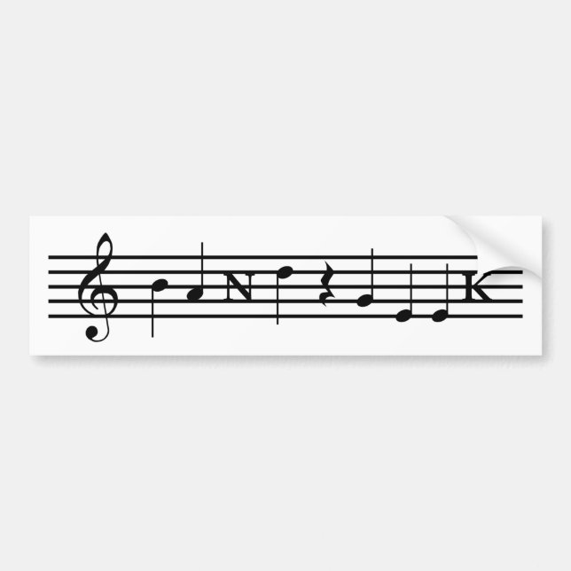Pegatina para el parachoques del friki de la banda (Frente)