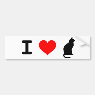 Pegatina para el parachoques del gato I <3