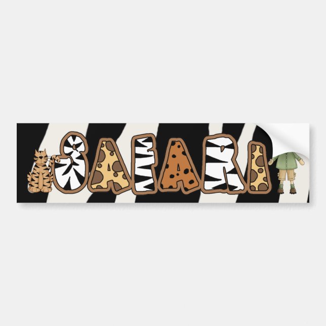 Pegatina para el parachoques del safari de selva (Frente)