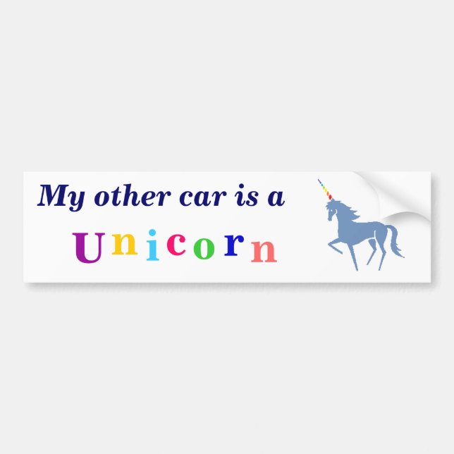 Pegatina para el parachoques del unicornio (Frente)