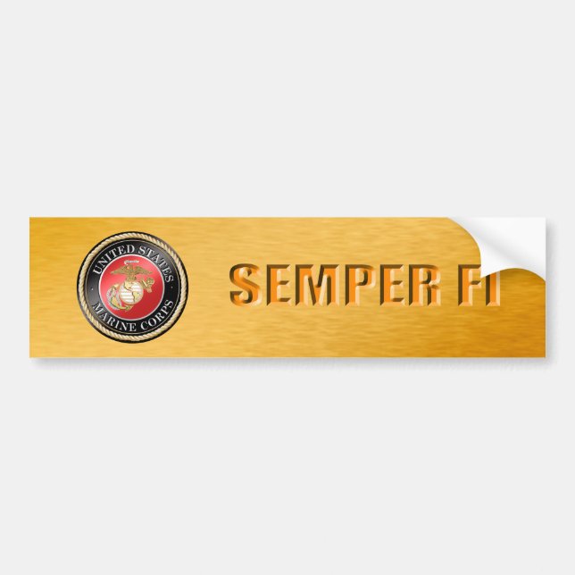 Pegatina para el parachoques del USMC Semper Fi (Frente)