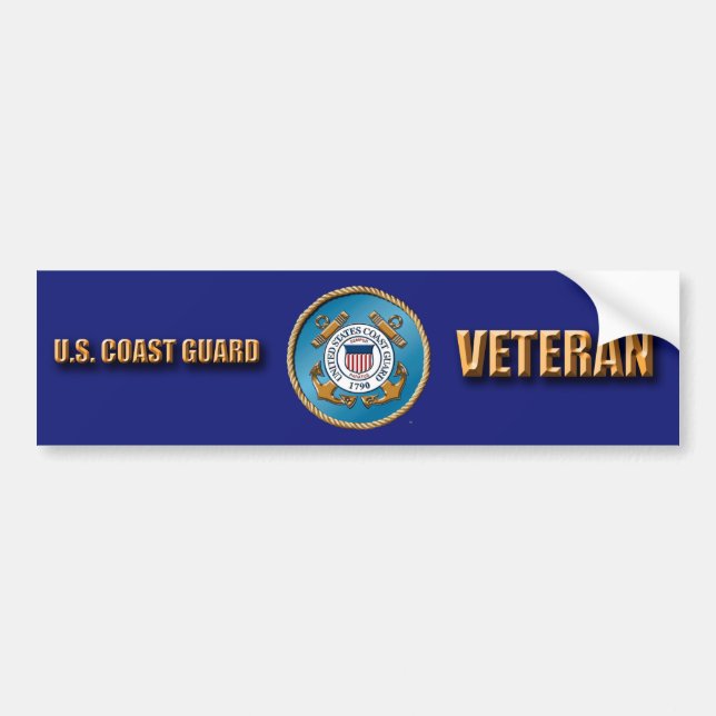 Pegatina para el parachoques del veterano de USCG (Frente)