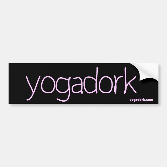 pegatina para el parachoques del yogadork - negro (Frente)