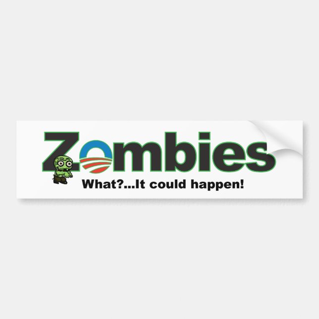 Pegatina para el parachoques del zombi de Obama (Frente)