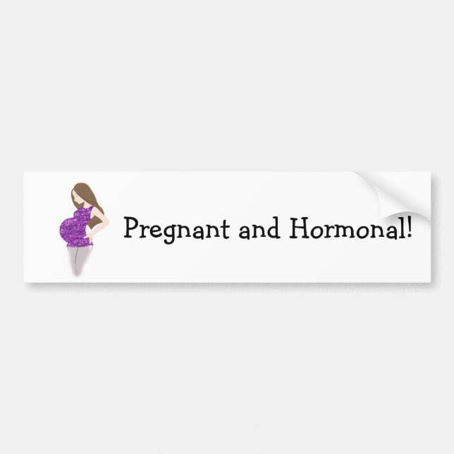 Pegatina para el parachoques embarazada y hormonal (Frente)