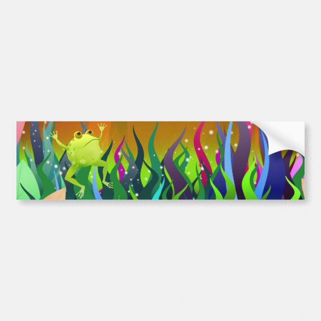 Pegatina para el parachoques fantástica de la rana (Frente)