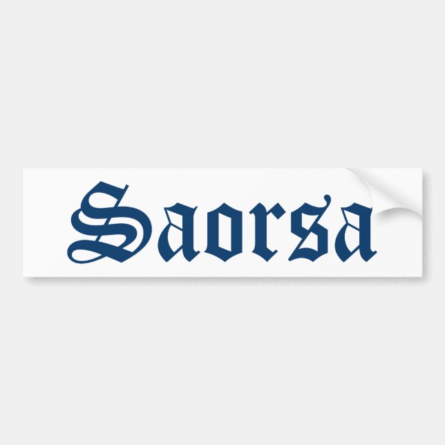 Pegatina para el parachoques gaélica de Saorsa de (Frente)