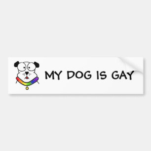 Pegatina para el parachoques gay del perro