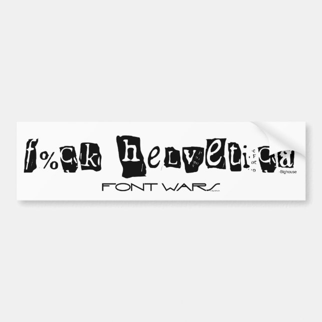 Pegatina para el parachoques Helvética de F%ck (Frente)