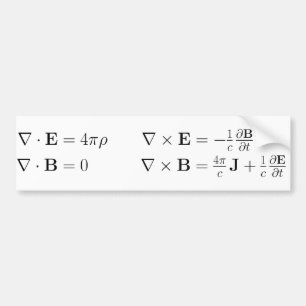 Pegatina para el parachoques, las ecuaciones del