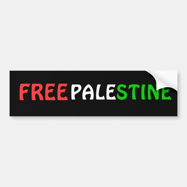 Pegatina para el parachoques LIBRE de PALESTINA (Frente)