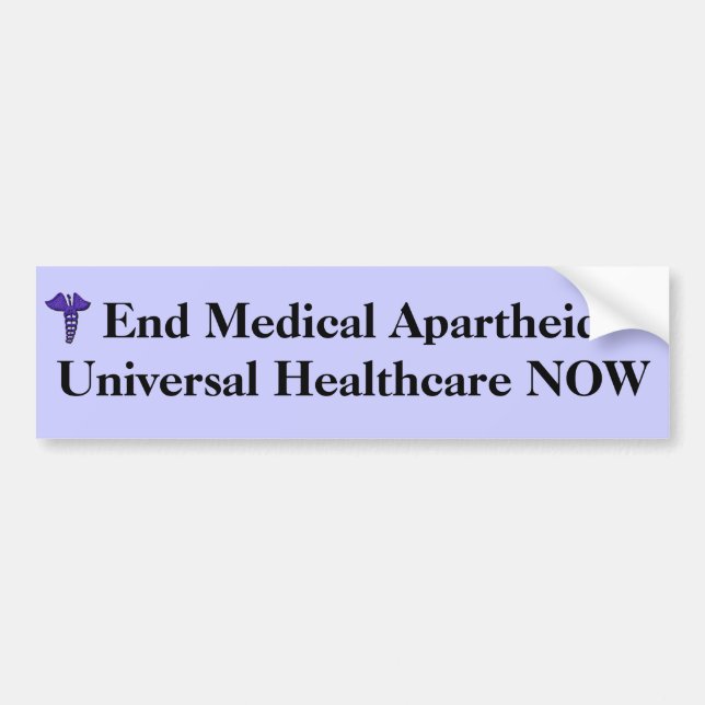 Pegatina para el parachoques médica del apartheid (Frente)