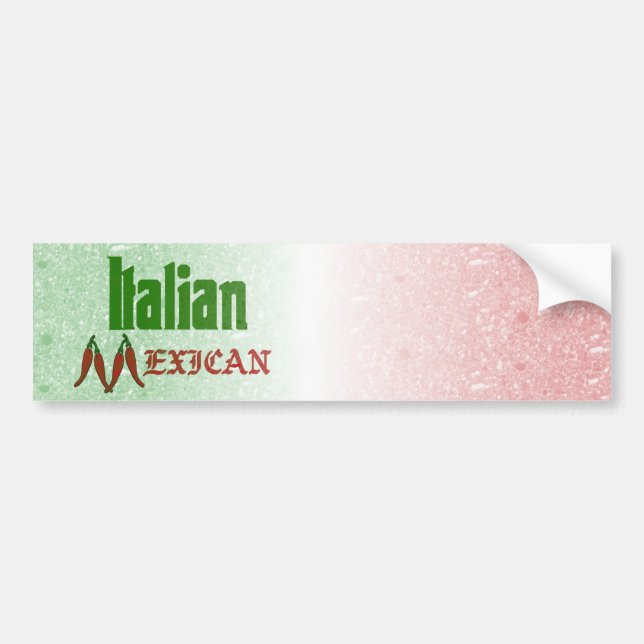 Pegatina para el parachoques mexicana italiana (Frente)