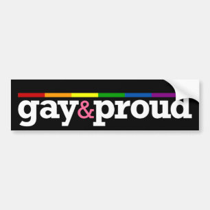Pegatina para el parachoques negra de Gay&proud