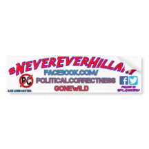 Pegatina para el parachoques #NeverEverHillary de