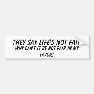 Pegatina para el parachoques no justa