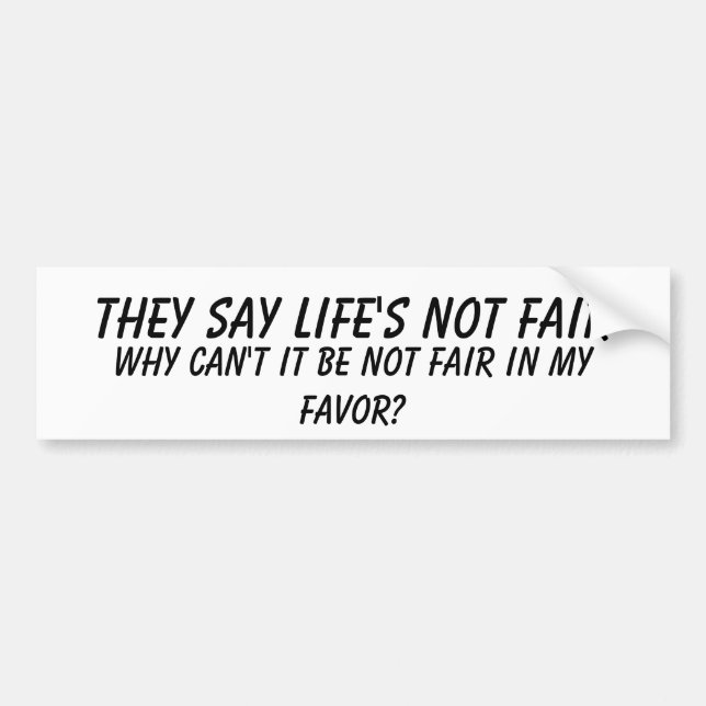 Pegatina para el parachoques no justa (Frente)