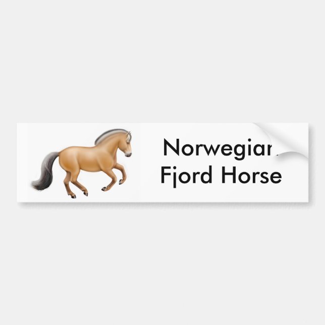 Pegatina para el parachoques noruega del caballo (Frente)
