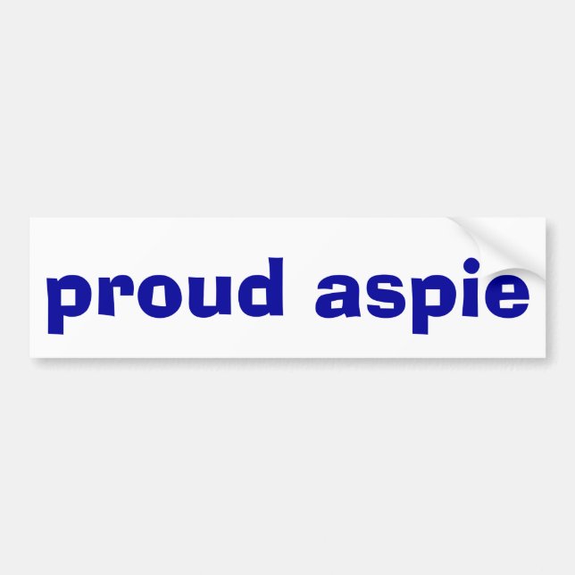 Pegatina para el parachoques orgullosa de Aspie (Frente)