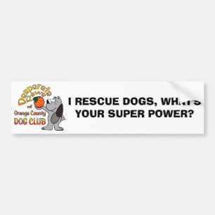 Pegatina para el parachoques:  RESCATO PERROS,