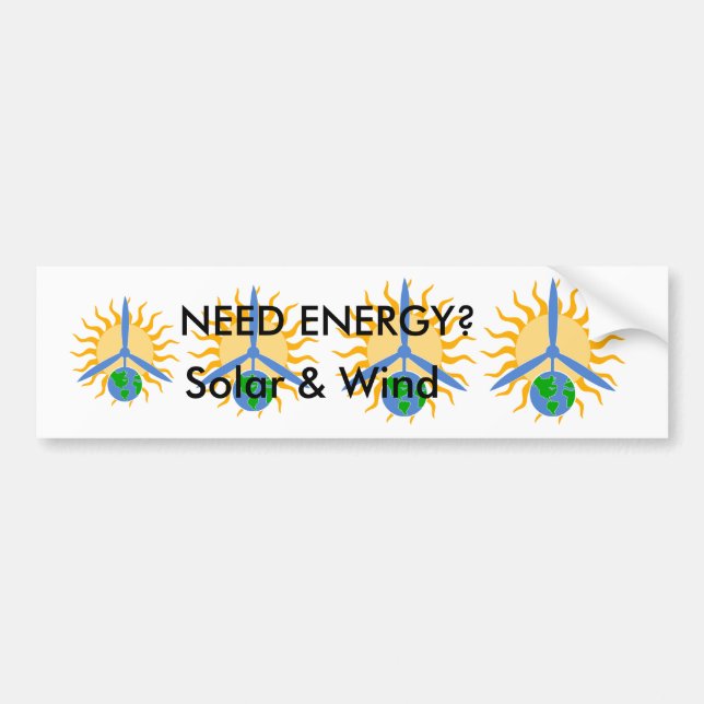 Pegatina para el parachoques sobre ENERGÍA solar y (Frente)