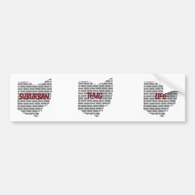 Pegatina para el parachoques suburbana de la vida (Frente)