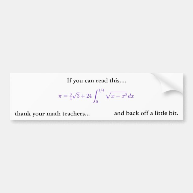 Pegatina para el parachoques - tema del pi (Frente)