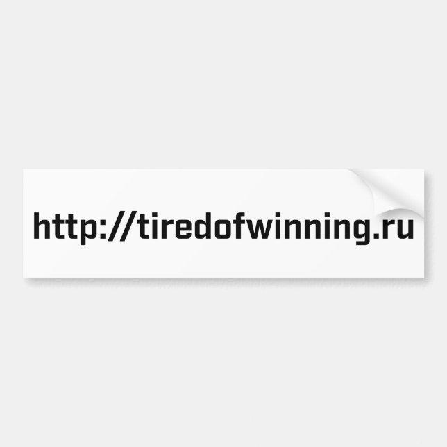 Pegatina para el parachoques - tiredofwinning.ru (Frente)