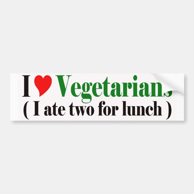 Pegatina para el parachoques vegetariana (Frente)