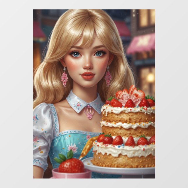 Pegatina para escaparate de confitería (Hoja)