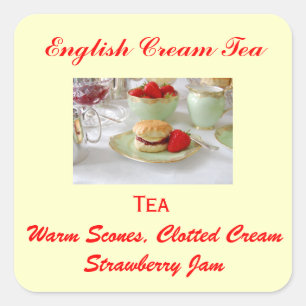 Pegatina para hacer té con crema inglesa