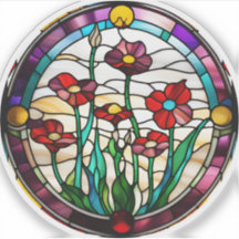 Pegatina para jardín de flores redondo de falsa vi