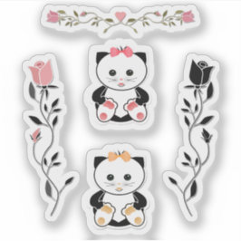 Pegatina Para los niños, gatitos pequeños, gatos, rosados y