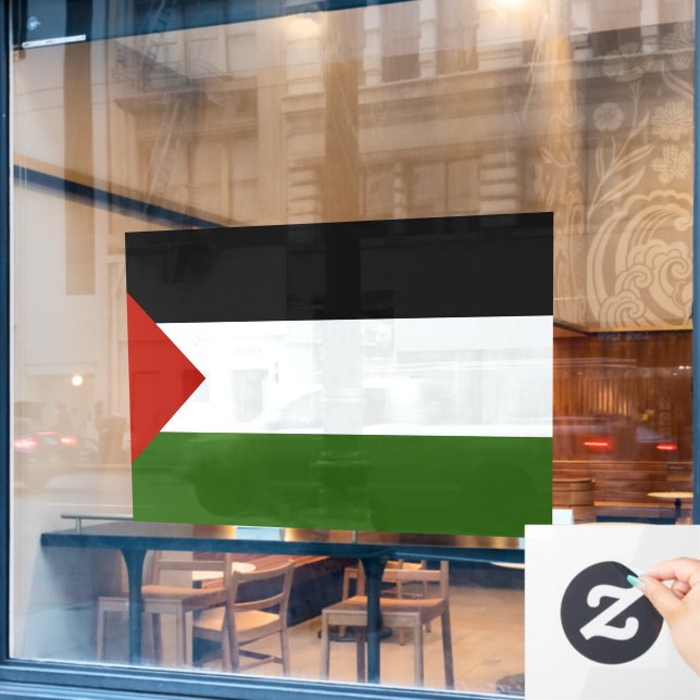 Pegatina para ventana de bandera de Palestina de 5 (Ventana de cafetería)