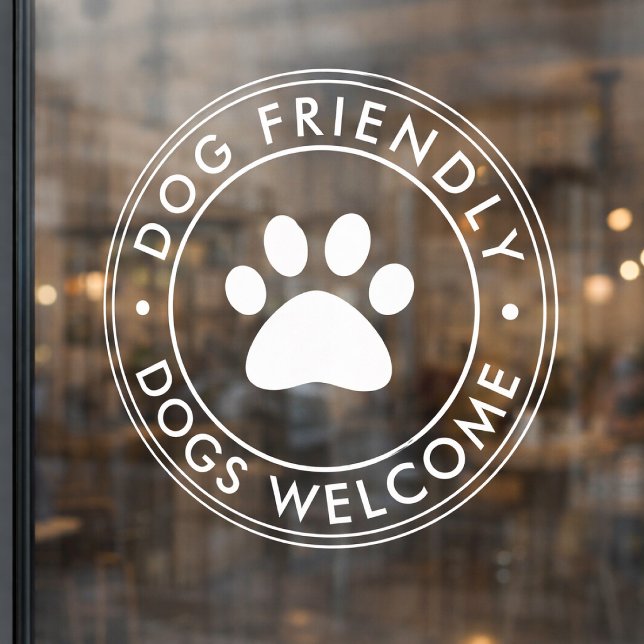Pegatina para ventana de bienvenida a perros | Caf (Subido por el creador)
