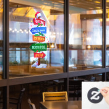 Pegatina para ventana de cartel de Navidad del Pol