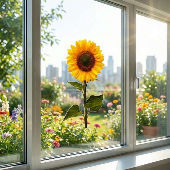 Pegatina para ventana de flor de girasol (Instant garden, no watering required.)