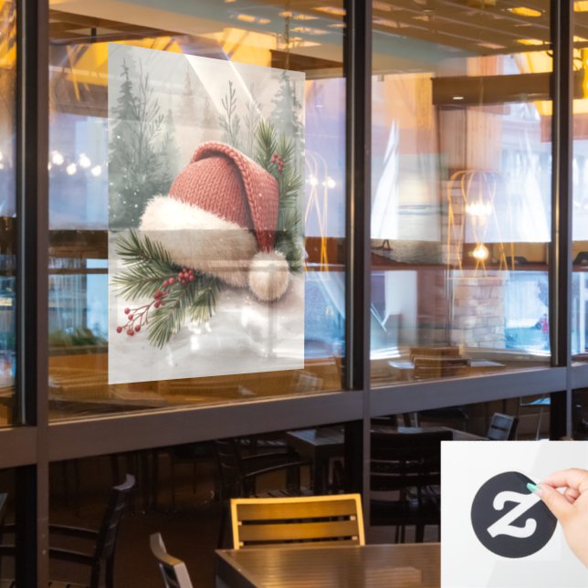 Pegatina para ventana de gorro de invierno (ventana del restaurante)