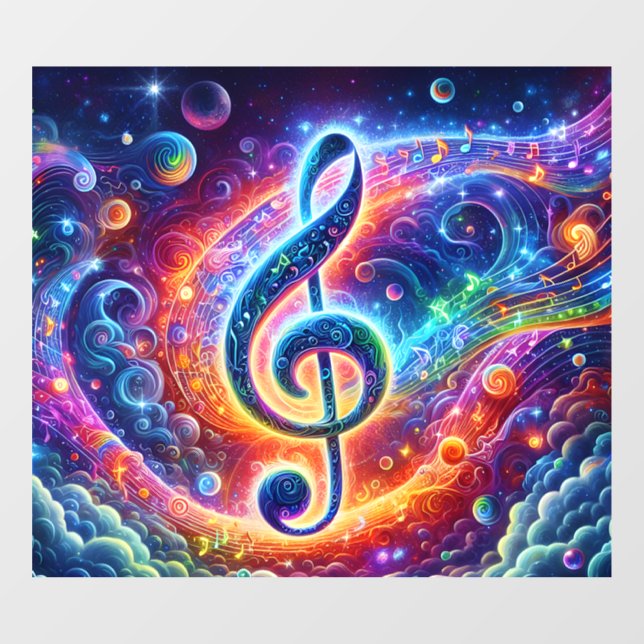 Pegatina para ventana de música (Hoja)