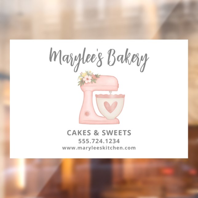 Pegatina para ventana de negocio de repostería de  (Hoja 2)