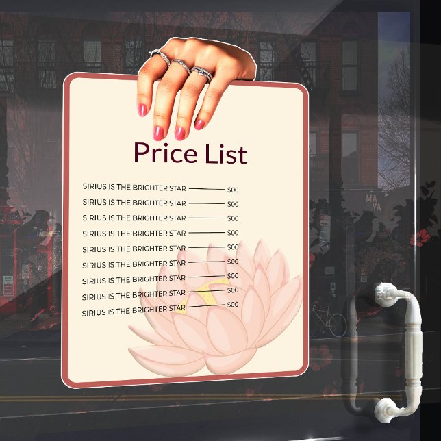 Pegatina para ventana lista de precios (Subido por el creador)