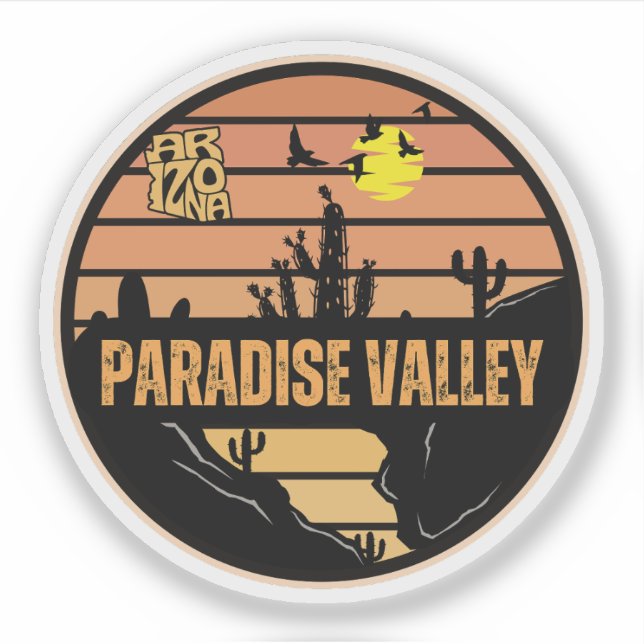 Pegatina Paradise Valley, Arizona (Anverso)