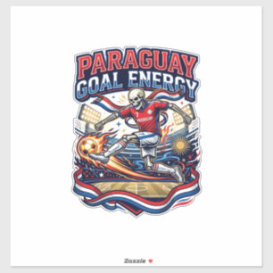 Pegatina Paraguay Gol Energía Esqueleto Delantero Naciones