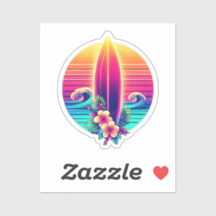 Pegatina Paraíso de Surfboard Sunset