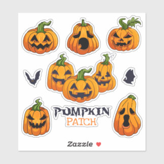 Pegatina Parche de Calabaza Tallada Expressiva y Espeluznan