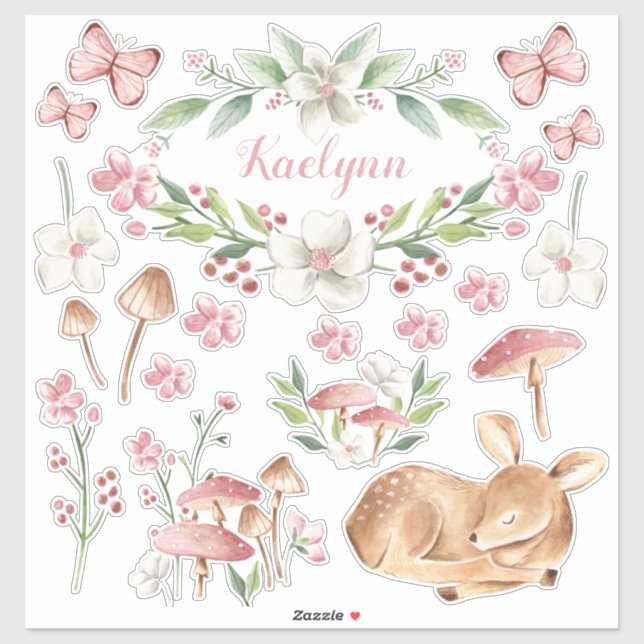 Pegatina Parche de hongos rosados para bebe dormido (Hoja)