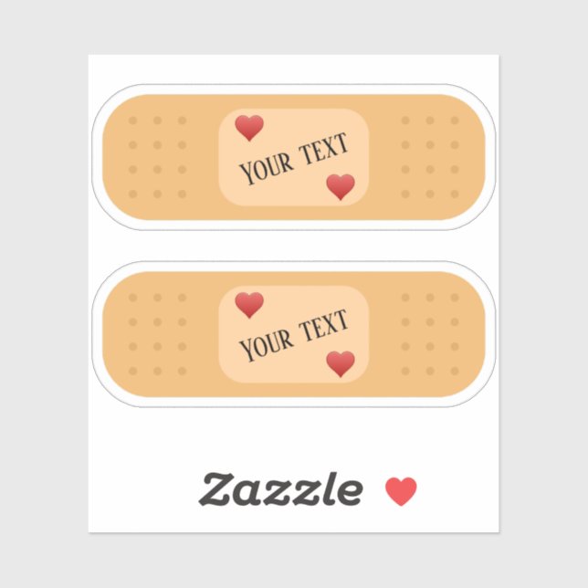 Pegatina Parche de tirita con texto personalizable Sticker (Hoja)