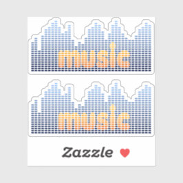 Pegatina Pared de onda de música ecualizador digital