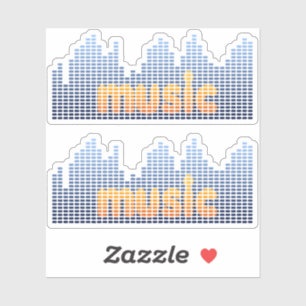 Pegatina Pared de onda de música ecualizador digital